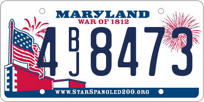 MD license plate 4BJ8473