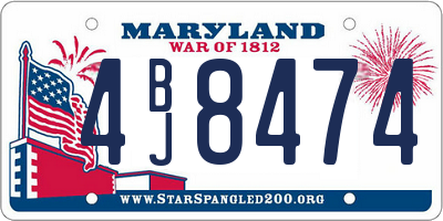 MD license plate 4BJ8474