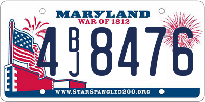 MD license plate 4BJ8476