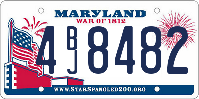 MD license plate 4BJ8482