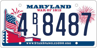 MD license plate 4BJ8487