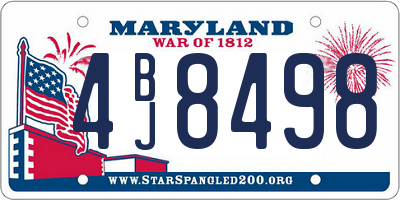 MD license plate 4BJ8498
