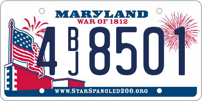 MD license plate 4BJ8501