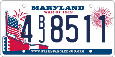 MD license plate 4BJ8511