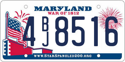 MD license plate 4BJ8516