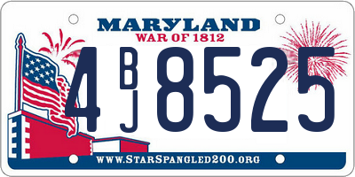 MD license plate 4BJ8525