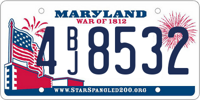 MD license plate 4BJ8532