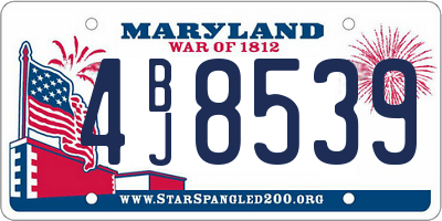 MD license plate 4BJ8539
