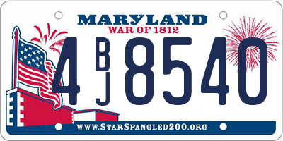 MD license plate 4BJ8540