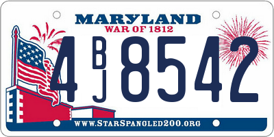 MD license plate 4BJ8542
