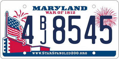 MD license plate 4BJ8545