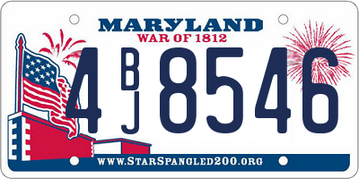 MD license plate 4BJ8546