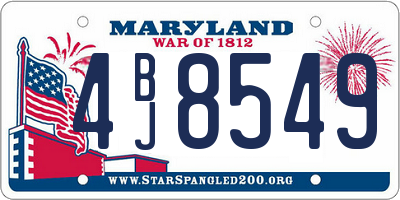 MD license plate 4BJ8549