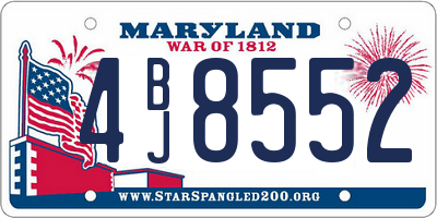 MD license plate 4BJ8552