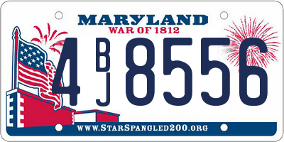 MD license plate 4BJ8556