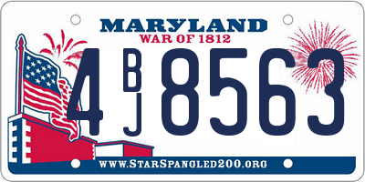 MD license plate 4BJ8563