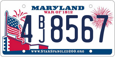 MD license plate 4BJ8567