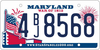 MD license plate 4BJ8568