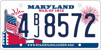 MD license plate 4BJ8572