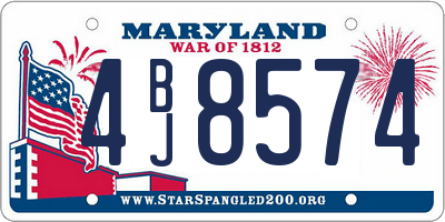 MD license plate 4BJ8574
