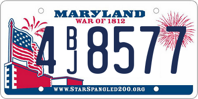 MD license plate 4BJ8577