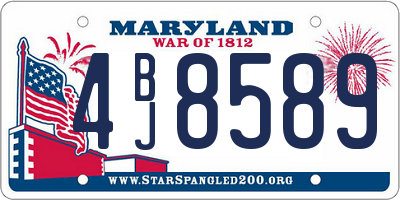 MD license plate 4BJ8589