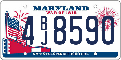MD license plate 4BJ8590