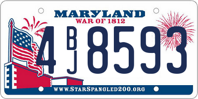 MD license plate 4BJ8593