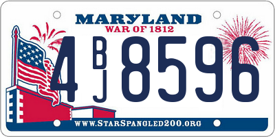 MD license plate 4BJ8596