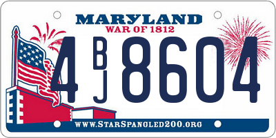 MD license plate 4BJ8604