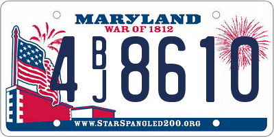 MD license plate 4BJ8610