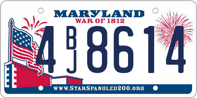 MD license plate 4BJ8614