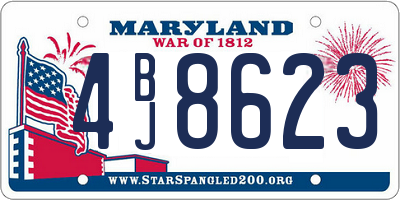 MD license plate 4BJ8623