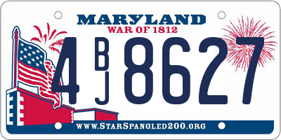 MD license plate 4BJ8627