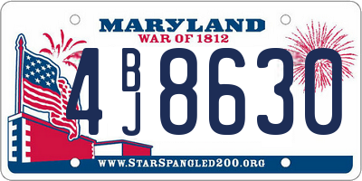 MD license plate 4BJ8630