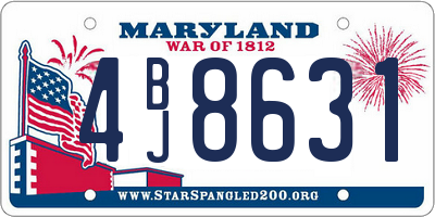 MD license plate 4BJ8631