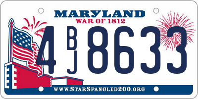 MD license plate 4BJ8633