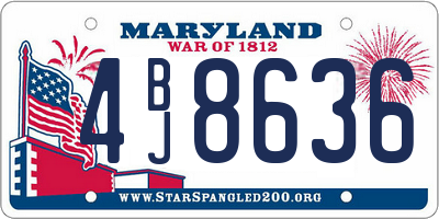 MD license plate 4BJ8636