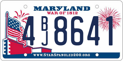 MD license plate 4BJ8641