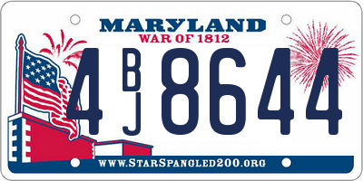 MD license plate 4BJ8644