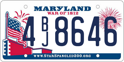 MD license plate 4BJ8646