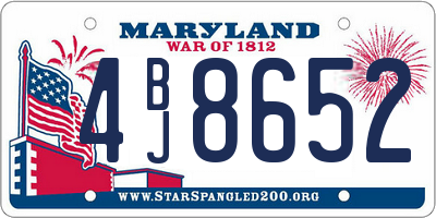 MD license plate 4BJ8652