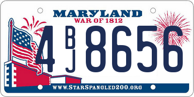 MD license plate 4BJ8656