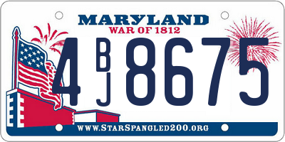 MD license plate 4BJ8675