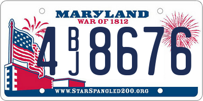 MD license plate 4BJ8676