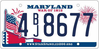 MD license plate 4BJ8677