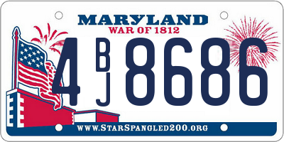 MD license plate 4BJ8686