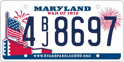 MD license plate 4BJ8697