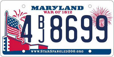 MD license plate 4BJ8699