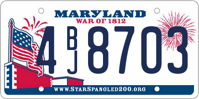 MD license plate 4BJ8703